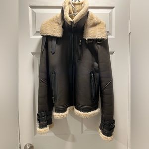 SHEARLING AVIATOR LEATHER JACKET